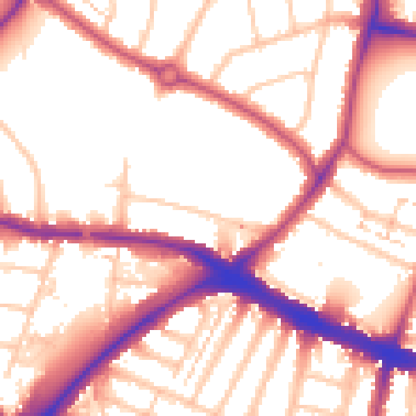 Daytime road noise heatmap for N11 1AR