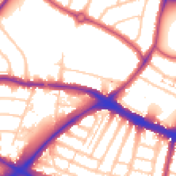 Daytime road noise heatmap for N11 1AT