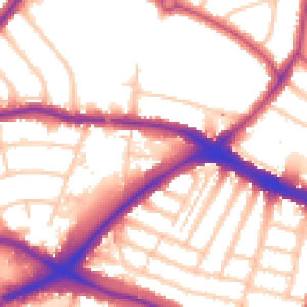 Daytime road noise heatmap for N11 1AX