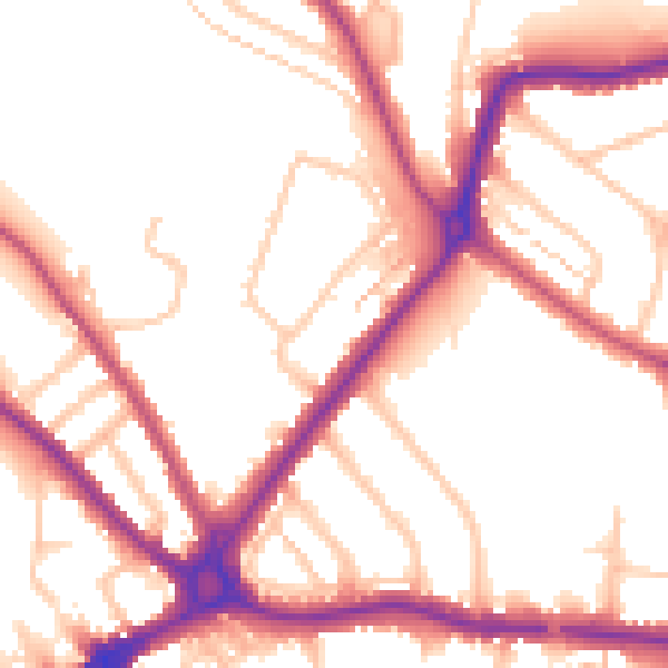 Daytime road noise heatmap for N11 1AZ