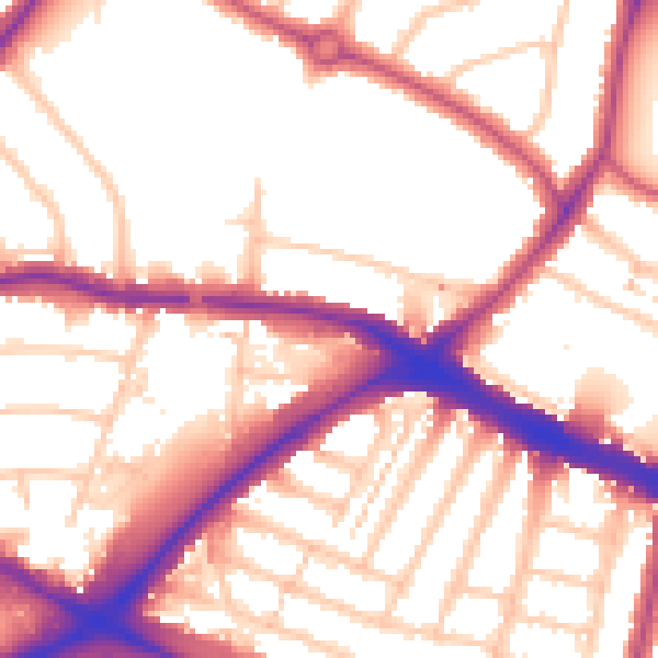 Daytime road noise heatmap for N11 1BD