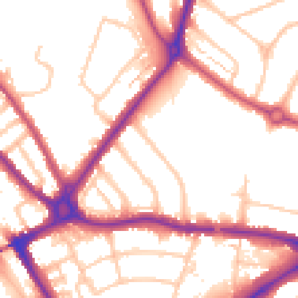 Daytime road noise heatmap for N11 1BN