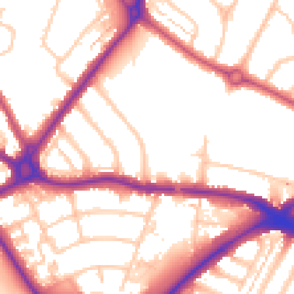 Daytime road noise heatmap for N11 1BP