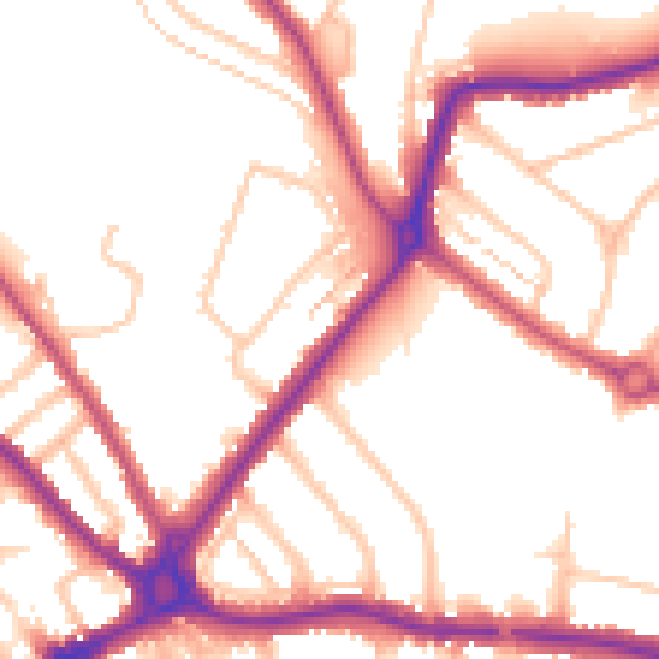 Daytime road noise heatmap for N11 1BT
