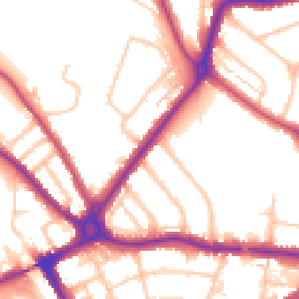 Daytime road noise heatmap for N11 1BU