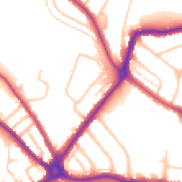 Daytime road noise heatmap for N11 1BY