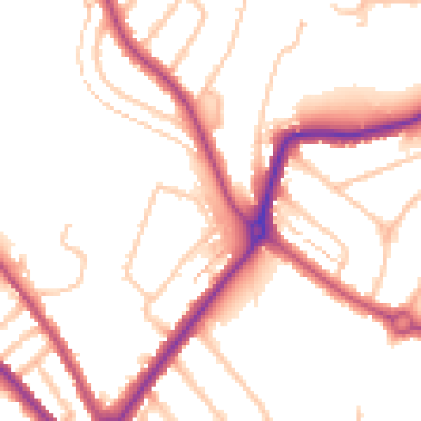 Daytime road noise heatmap for N11 1DB