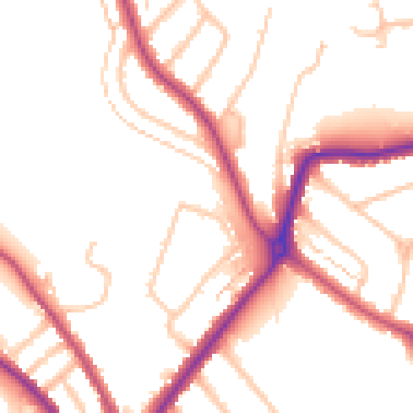 Daytime road noise heatmap for N11 1DD