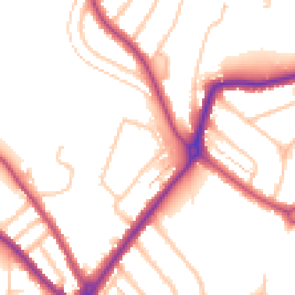 Daytime road noise heatmap for N11 1DG