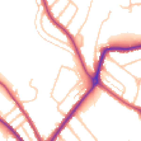Daytime road noise heatmap for N11 1DJ