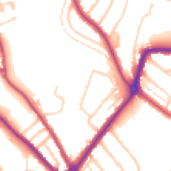 Daytime road noise heatmap for N11 1DN