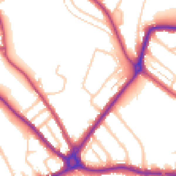 Daytime road noise heatmap for N11 1DP