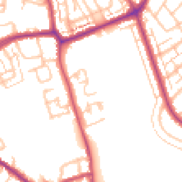 Daytime road noise heatmap for N11 1DW