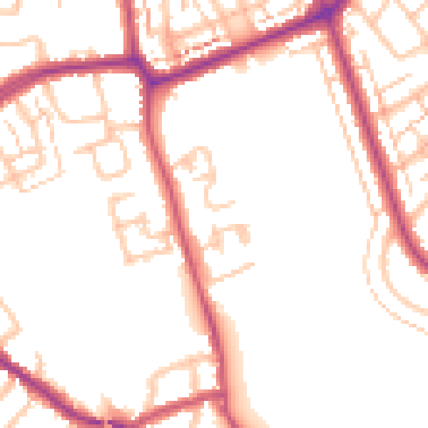 Daytime road noise heatmap for N11 1DZ
