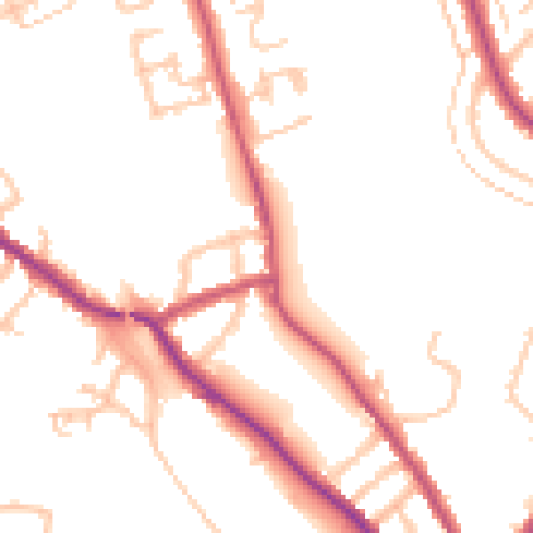 Daytime road noise heatmap for N11 1EA