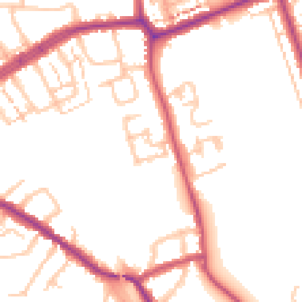Daytime road noise heatmap for N11 1EH