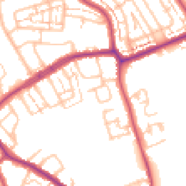Daytime road noise heatmap for N11 1ER
