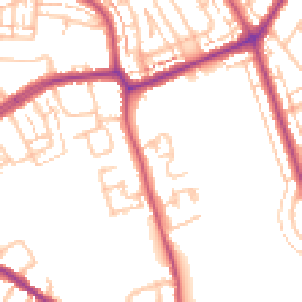 Daytime road noise heatmap for N11 1EW