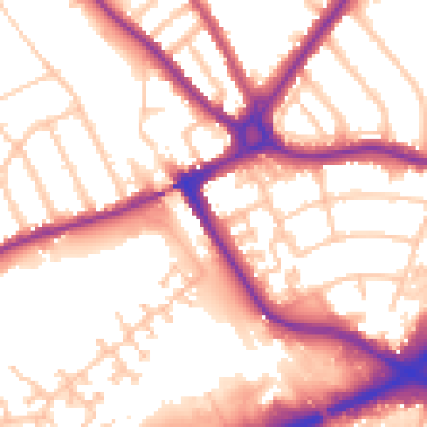 Daytime road noise heatmap for N11 1QG