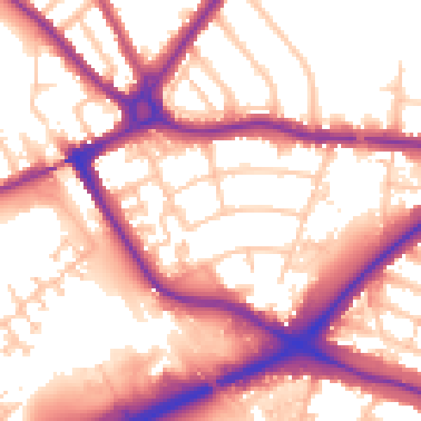 Daytime road noise heatmap for N11 1RN