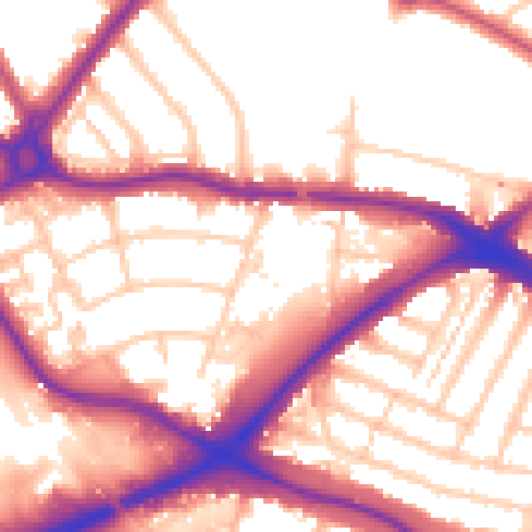 Daytime road noise heatmap for N11 1SE