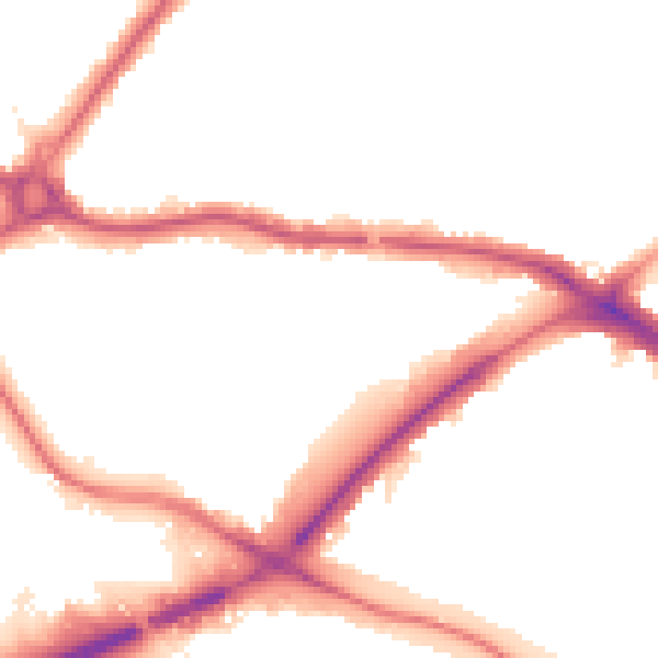 Night-time road noise heatmap for N11 1SE