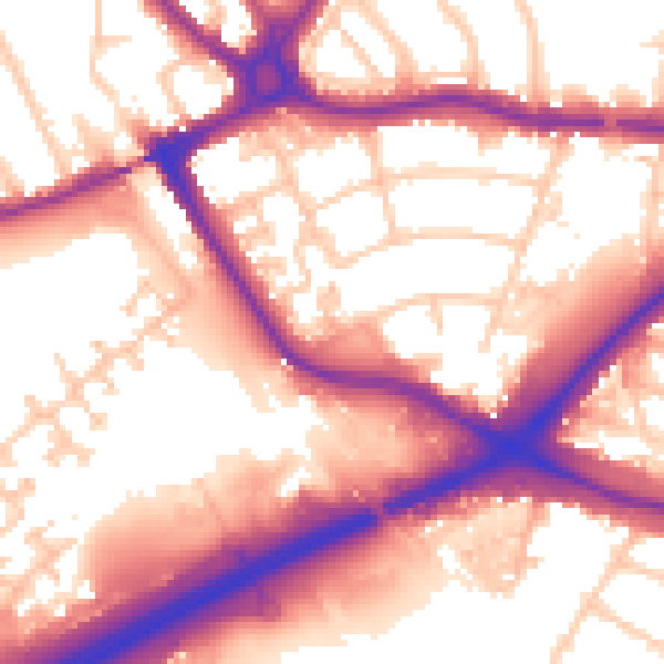 Daytime road noise heatmap for N11 1SY