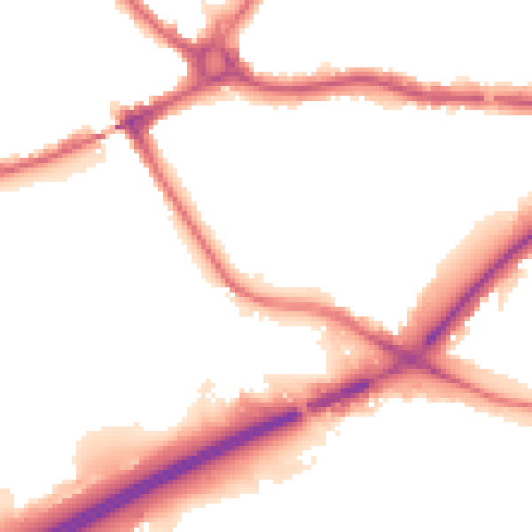 Night-time road noise heatmap for N11 1SY