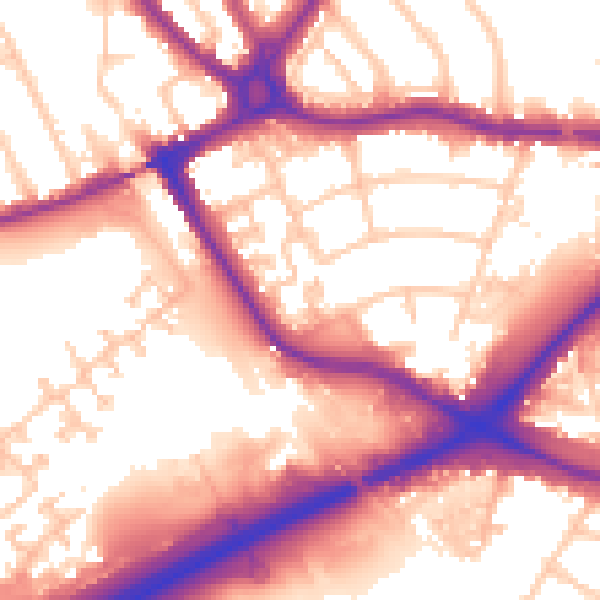 Daytime road noise heatmap for N11 1SZ