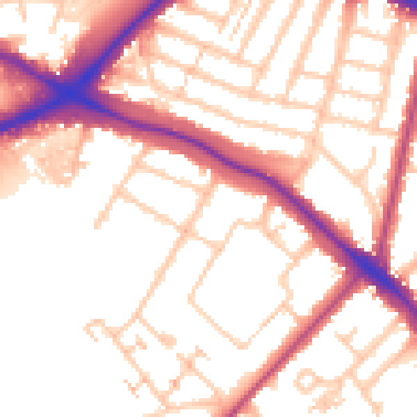Daytime road noise heatmap for N11 2AD