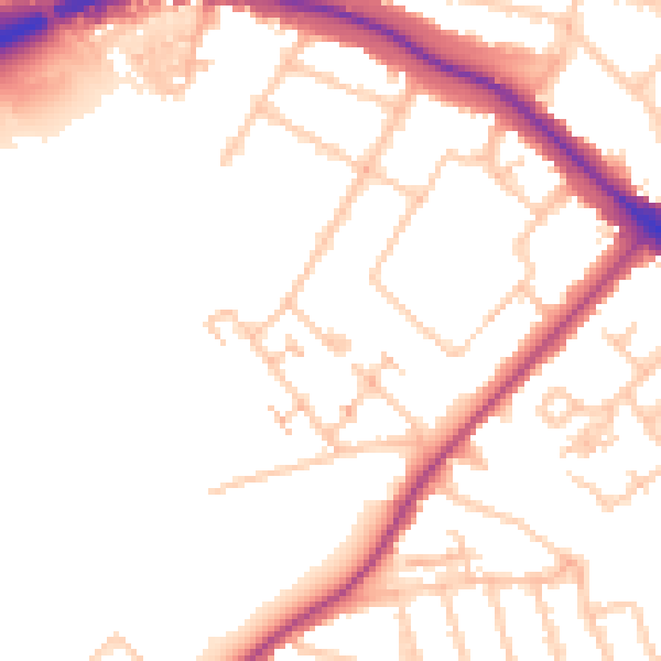 Daytime road noise heatmap for N11 2AN