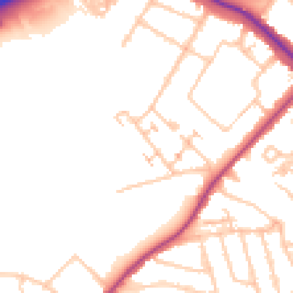 Daytime road noise heatmap for N11 2AS