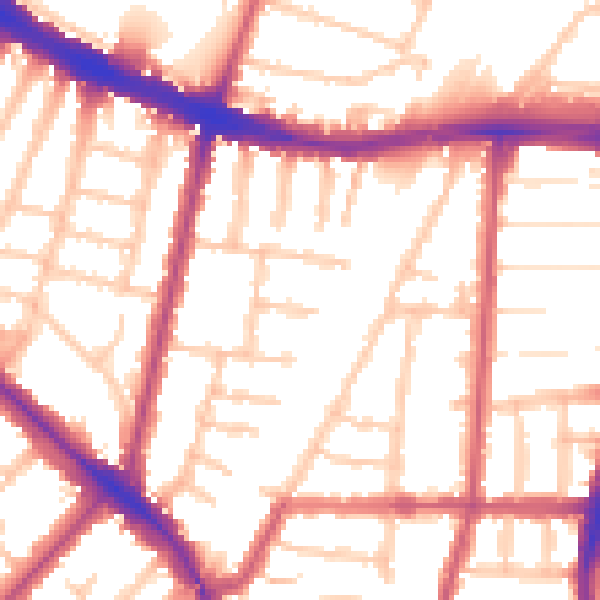 Daytime road noise heatmap for N11 2DA