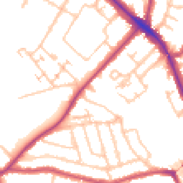 Daytime road noise heatmap for N11 2EZ