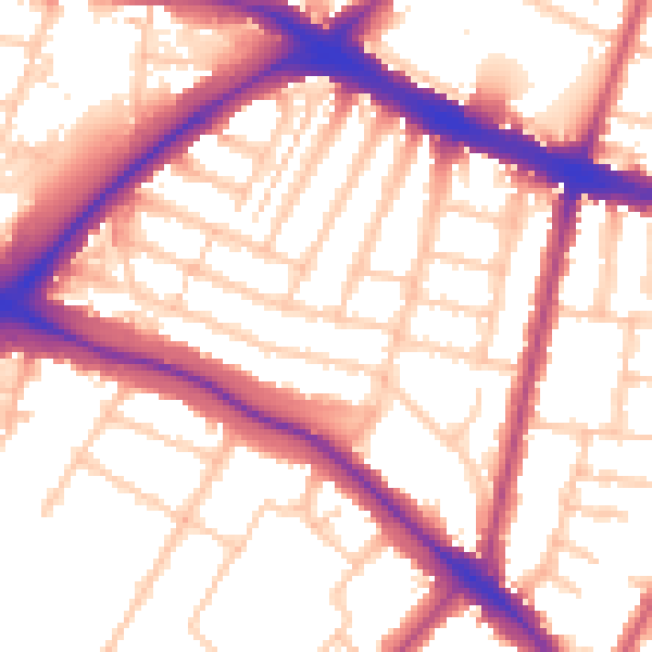 Daytime road noise heatmap for N11 2LL