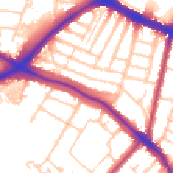 Daytime road noise heatmap for N11 2LT