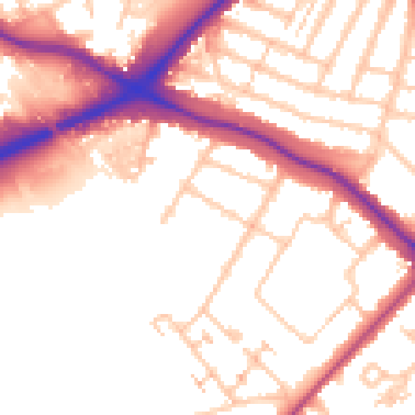 Daytime road noise heatmap for N11 2NJ