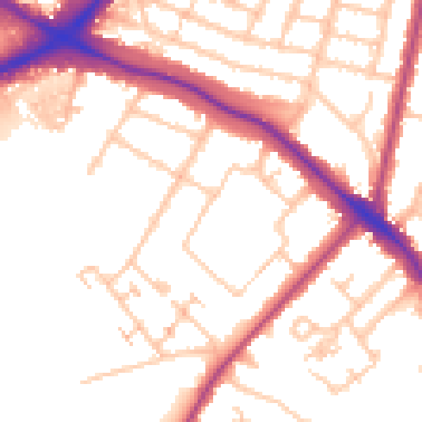 Daytime road noise heatmap for N11 2NP