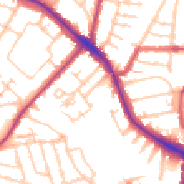 Daytime road noise heatmap for N11 2PU