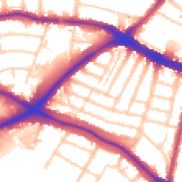 Daytime road noise heatmap for N11 2RR
