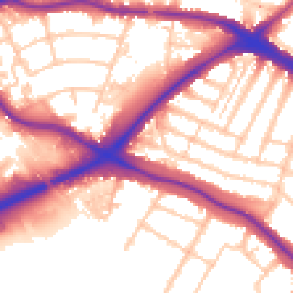 Daytime road noise heatmap for N11 2RU