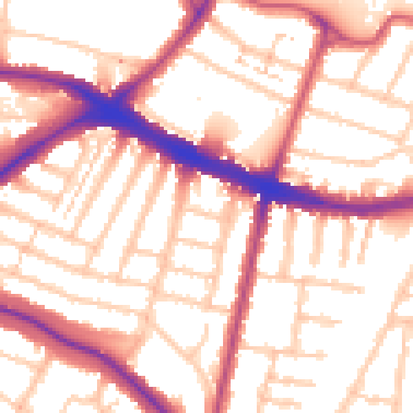 Daytime road noise heatmap for N11 2SU