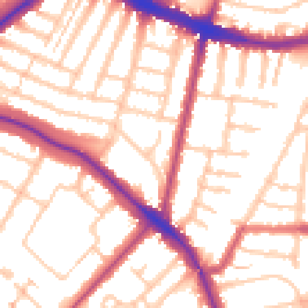 Daytime road noise heatmap for N11 2TN
