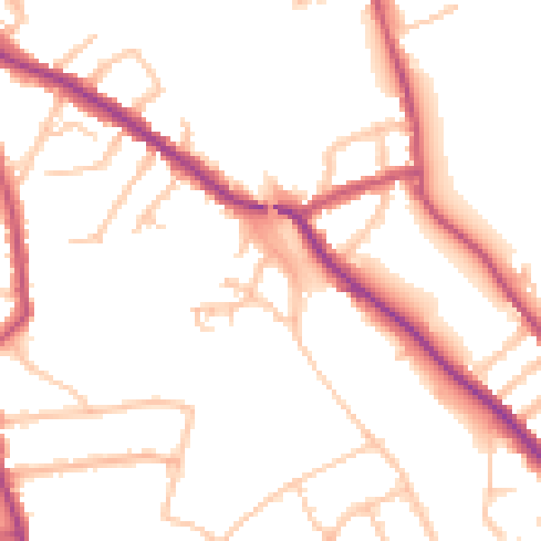 Daytime road noise heatmap for N11 3AR