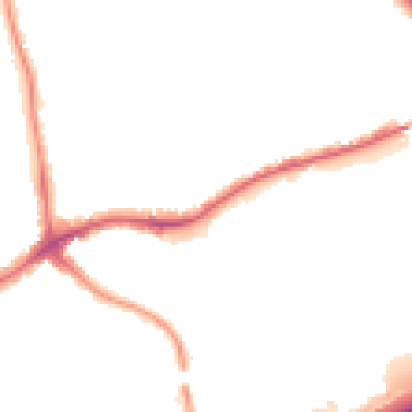 Night-time road noise heatmap for N11 3DT