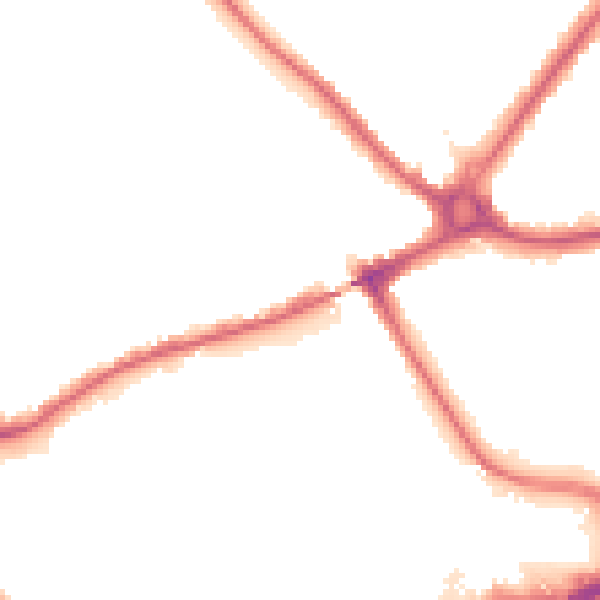 Night-time road noise heatmap for N11 3EG