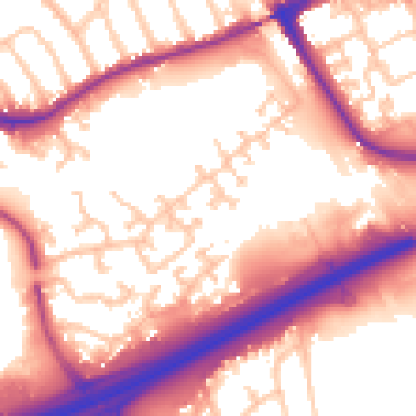 Daytime road noise heatmap for N11 3FD