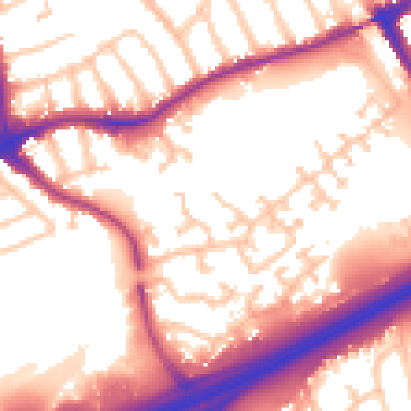 Daytime road noise heatmap for N11 3FF