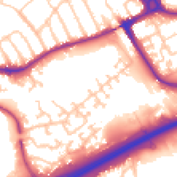 Daytime road noise heatmap for N11 3FJ