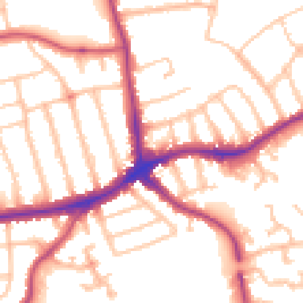 Daytime road noise heatmap for N11 3GW